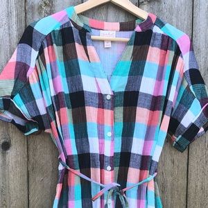 Colorful Maternity Dress with Tie NWT